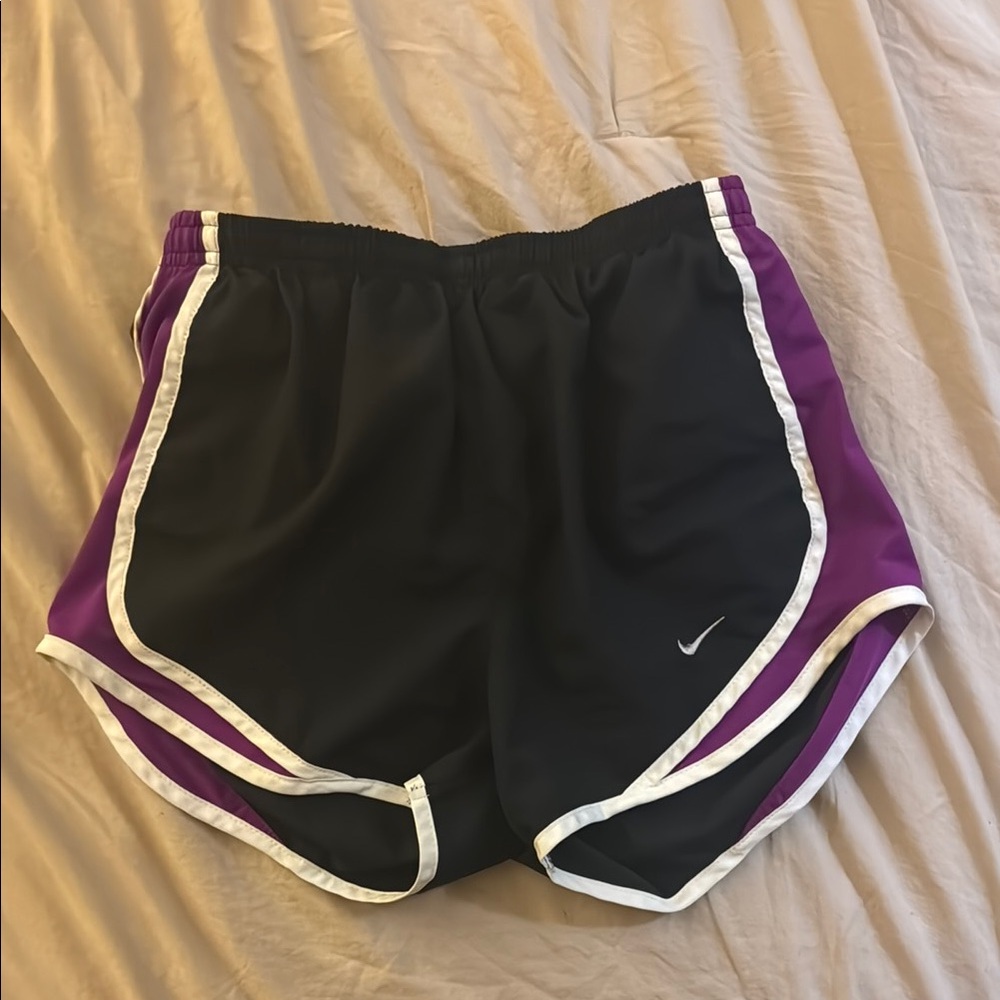 Nike Women's Black and Purple Running Shorts